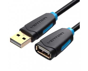 Cable Alargador USB 2.0 Vention CBCBJ/ USB Macho - USB Hembra/ 5m/ Negro CYD-0120817