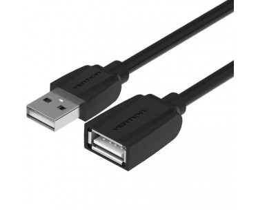 Cable Alargador USB 2.0 Vention VAS-A44-B500/ USB Macho - USB Hembra/ 5m/ Negro CYD-0116394