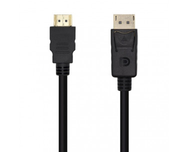 Cable Conversor Aisens A125-0459/ DisplayPort Macho - HDMI Macho/ Hasta 5W/ 2300Mbps /1m/ Negro CYD-0099331