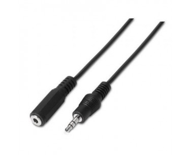 Cable Estéreo Aisens A128-0146/ Jack 3.5 Macho - Jack 3.5 Hembra/ Hasta 0.1W/ 3m/ Negro CYD-0082932