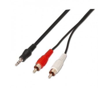 Cable Estéreo Aisens A128-0147/ Jack 3.5 Macho - 2x RCA Macho/ Hasta 0.1W/ 1.5m/ Negro CYD-0085228