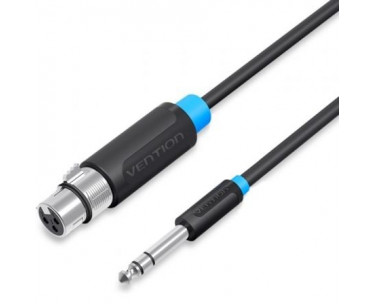 Cable Estéreo Vention BBEBF/ Jack 6.5 Macho - XLR Hembra/ 1m/ Negro CYD-0122738