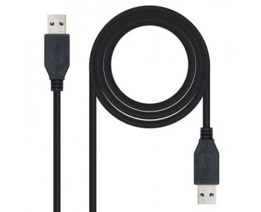 Cable USB 3.0 Nanocable 10.01.1001-BK/ USB Macho - USB Macho/ 1m/ Negro CYD-0104400