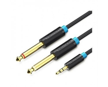 Cable Estéreo Vention BACBD/ Jack 3.5 Macho - 2x Jack 6.5 Macho/ 50cm/ Negro CYD-0116410