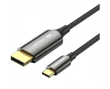Cable Conversor DisplayPortI 8K Vention CRFBF/ USB Tipo-C Macho - DisplayPort Macho/ 1m/ Negro CYD-0122792