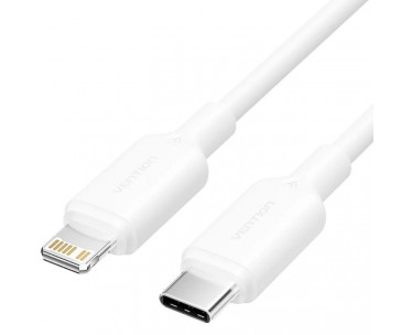 Cable USB 2.0 Tipo-C Lightning Vention LAKWH/ USB Tipo-C Macho - Lightning Macho/ Hasta 27W/ 480Mbps/ 2m/ Blanco CYD-0120699