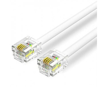 Cable de Teléfono RJ11 6P4C Vention IQBWH/ 2m/ Blanco CYD-0122297