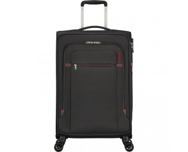 Maleta Mediana American Tourister Crosstrack Spinner Expansible 67cm/ 67.5x42x27.5cm/ 4 Ruedas/ Gris y Rojo CYD-0119503