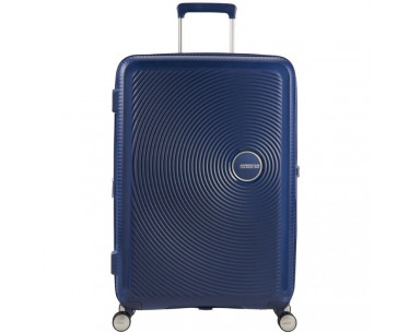 Maleta Mediana American Tourister SoundBox Spinner 67cm/ 67x46.5x29cm/ 4 Ruedas/ Azul Marino CYD-0120489