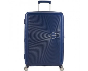 Maleta Mediana American Tourister SoundBox Spinner 67cm/ 67x46.5x29cm/ 4 Ruedas/ Azul Marino CYD-0120489