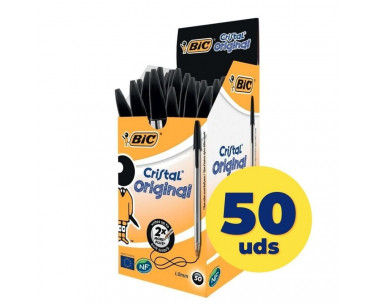 Caja de Bolígrafos de Tinta de Aceite Bic Cristal Original 8373639/ 50 unidades/ Negros CYD-0053033