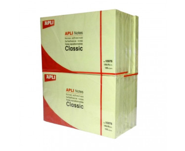 Notas Adhesivas Apli 10976/ 12.5 x 7.5cm/ 12 unidades/ Amarillas CYD-0051716