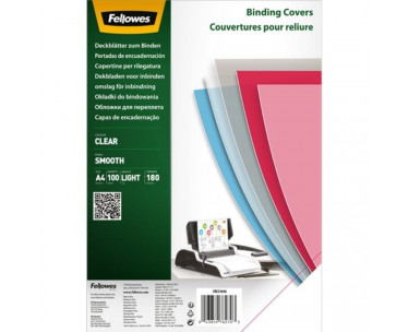 Portadas de Polietileno Fellowes 5384601/ A4/ 180 Micras/ 100 unidades/ Transparente CYD-0117186