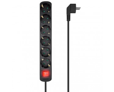 Regleta con Interruptor Aisens A154-0536/ 6 Tomas de Corriente/ Cable 1.4m/ Negro CYD-0106365