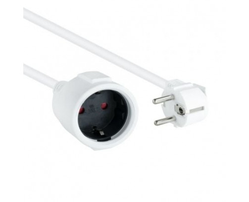 Cable Alargador de Corriente Nanocable 10.22.0603-W/ Schuko Hembra - Schuko Macho/ 3m/ Blanco CYD-0102781