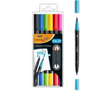 Rotuladores Punta Fina Bic Intensity Dual Tip 989694/ Colores Surtidos CYD-0121338