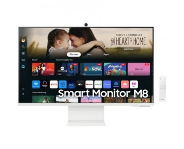 Smart Monitor Samsung M8 S32DM801UU 32'/ 4K/ Multimedia/ Regulable en altura/ Smart TV/ Webcam/ Blanco CYD-0120711
