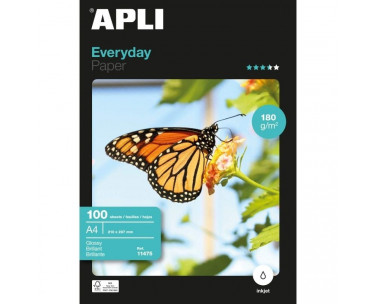 Papel Fotográfico Apli Everyday 11475/ DIN A4/ 180g/ 100 Hojas/ Brillante CYD-0051682