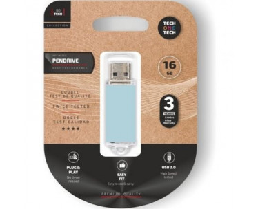 Pendrive 16GB Tech One Tech Basic USB 2.0/ Azul Cielo CYD-0113356