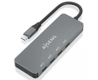 Hub USB Tipo-C Aisens A109-0695/ 4xUSB Tipo-C/ Gris CYD-0116030