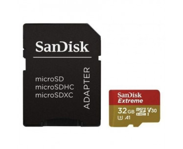 Tarjeta de Memoria SanDisk Extreme 32GB microSD HC UHS-I con Adaptador/ Clase 10/ 100MBs CYD-0106848