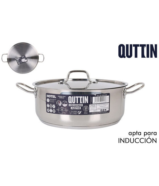 CACEROLA+TAPA ACERO IND 28CM/0,8MM/6,5L QUTTIN HOTEL-CYG-62253