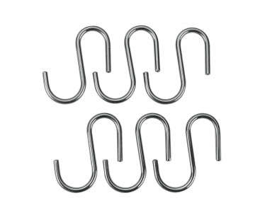 Set 6 ganchos "s" lonardo cromados 6,5cm metaltex, Ref. CYF-77275