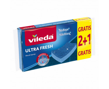 Estropajo ultra fresh no raya con esponja 2+1, Ref. CYF-77693