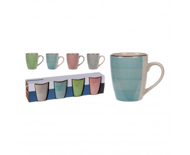 Juego de 4 tazas de colores diferentes. colores / modelos surtidos, Ref. CYF-77780
