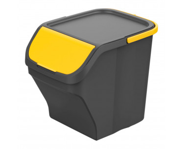 Cubo stack´n sort gris con tapa color amarillo 30 x 40 x 34 cm 25 l, Ref. CYF-77906