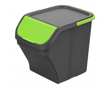 Cubo stack´n sort gris con tapa color verde 30 x 40 x 34 cm 25 l, Ref. CYF-77907
