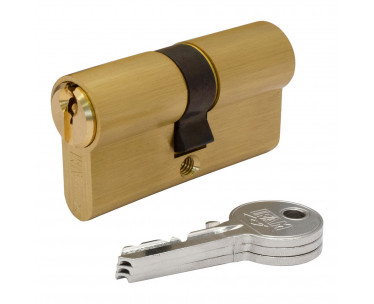 Cilindro f5s3030lc de latón 60mm (30+30mm) leva corta 13mm. con 3 llaves de serreta. ifam, Ref. CYF-87612