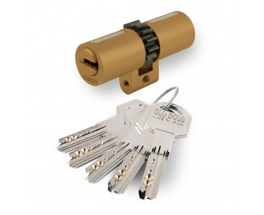 Cilindro de seguridad de perfil suizo 33-43 latón, con rueda de 14 dientes. spr14:33-43 mcm, Ref. CYF-88760