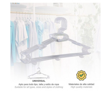 KIT DE 48 PERCHAS PLASTICO TRANSPARENTE-CYG-370093