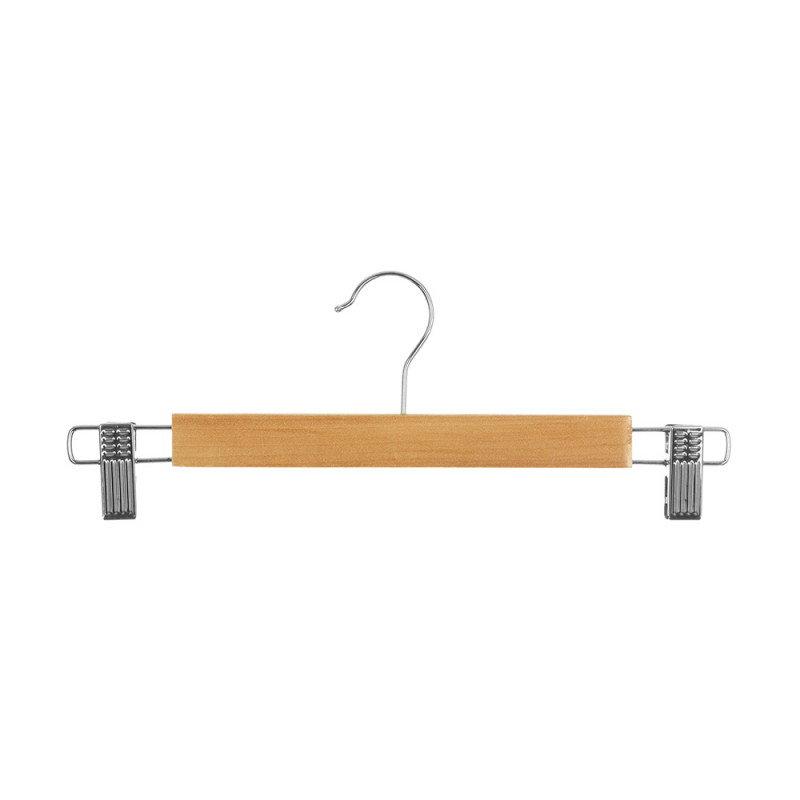 Perchas metalica detalle madera para pantalon 33,5 x 12 cm, 3 uds, Ref. CYF-77245