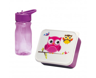 Caja infantil para merienda con cantimplora buho 0,85l/0,5l mondex, Ref. CYF-77428