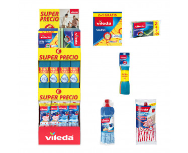 Expositor super precio universal vileda, 39 x 38 x 122 cm, Ref. CYF-77695