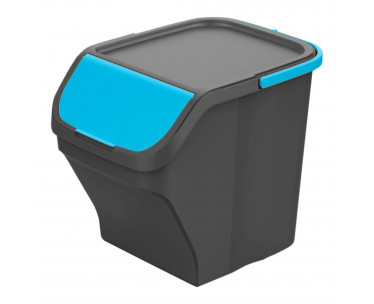 Cubo stack´n sort gris con tapa color azul 30 x 40 x 34 cm 25 l, Ref. CYF-77908