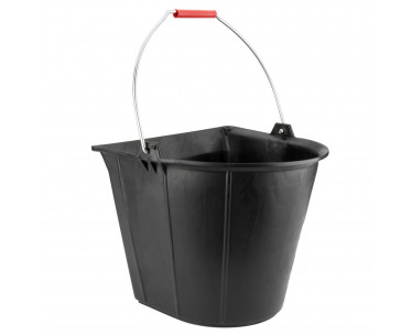 Cubo industrial plano 13 l de caucho sintético negro, con asa metálica., Ref. CYF-79723
