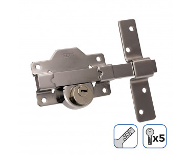 Cerrojo de seguridad color níquel incluye 5 llaves de seguridad, Ref. CYF-85191