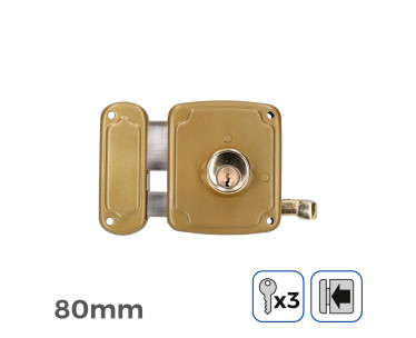Cerradura izquierda 80 mm 3 llaves incluidas, Ref. CYF-85265