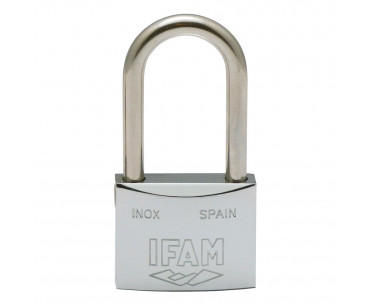 Candado inoxidable 50al 50mm con 2 llaves. arco largo. ifam, Ref. CYF-87652
