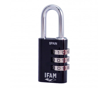 Candado col combi30 negro 30mm. arco ø5mm. con combinación. ifam, Ref. CYF-87659