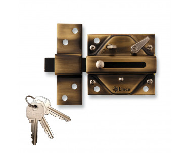 Cerrojo tradicional 2930 acabado bronce ingles 92930bi lince, Ref. CYF-88651
