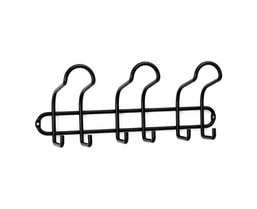 Colgadorde acero 3 ganchos triples negro mate, Ref. CYF-66679
