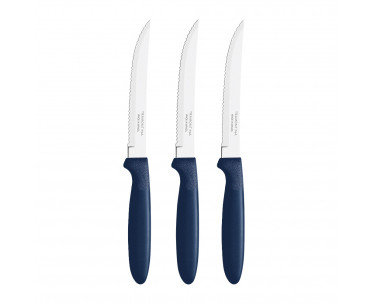Juego de cuchillos para asado 3 piezas ipanema azul 21,3cm tramontina, Ref. CYF-73135