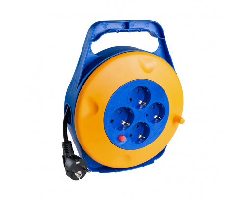 Enrollacables 10 m 3 g 1,50mm² 4 tomas bipolares con t/tl, Ref. CYF-20019
