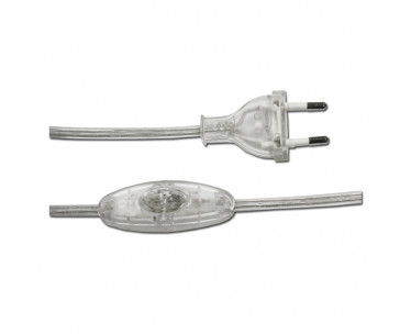 Conexion con interruptor 3a 1,5m 2x0,75mm manguera plana transparente edm, Ref. CYF-23503