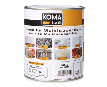 Esmalte multisuperficies blanco mate 750 ml koma tools, Ref. CYF-25431
