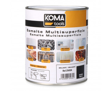 Esmalte multisuperficies negro brillo 750 ml koma tools, Ref. CYF-25434